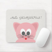 Quirky Whimsical Cat Glittery-Hello Gorgeous Mousepad (Mit Mouse)