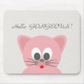 Quirky Whimsical Cat Glittery-Hello Gorgeous Mousepad (Vorne)