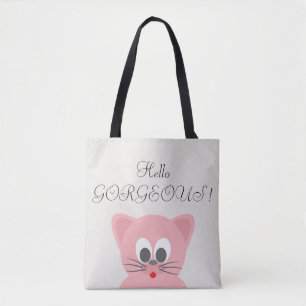 Quirky Whimsical Cat Glittery-Hello Gorgeous Tasche