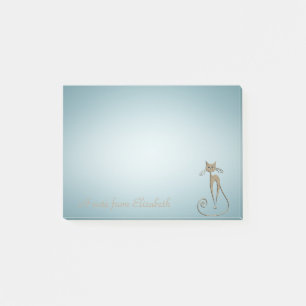 Quirky Whimsical Cat - Personalisiert Post-it Klebezettel