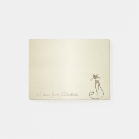 Quirky Whimsical Cat, -Personalisiert Post-it Klebezettel (Vorderseite)
