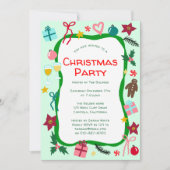 Quirky Whimsical Christmas Party CUSTOM Einladung (Vorderseite)