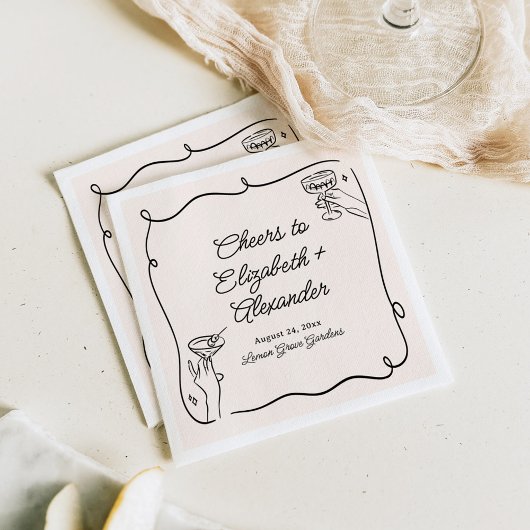 Quirky & Whimsical Cocktails Hochzeit Serviette