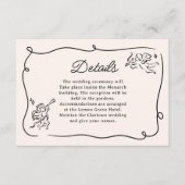 Quirky & Whimsical Cupid Cherubs Hochzeitdetails Begleitkarte (Vorderseite)