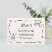 Quirky & Whimsical Cupid Cherubs Hochzeitdetails Begleitkarte (Stehend Vorderseite)