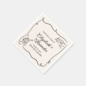 Quirky & Whimsical Cupid Cherubs Wedding Serviette (Ecke)