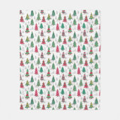 Quirky Whimsical Decorated Christmas Trees Doodles Fleecedecke (Vorderseite)