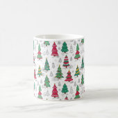 Quirky Whimsical Decorated Christmas Trees Doodles Kaffeetasse (Mittel)
