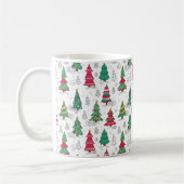 Quirky Whimsical Decorated Christmas Trees Doodles Kaffeetasse (Links)