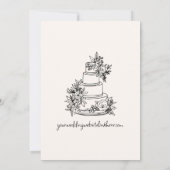Quirky Whimsical Hand Drawn Cake Doodle Hochzeit Einladung (Rückseite)