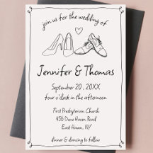 Quirky Whimsical Hand Drawn Doodle Shoes Hochzeit