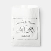 Quirky Whimsical Hand Drawn Doodle Shoes Hochzeit Geschenktütchen (Vorderseite)