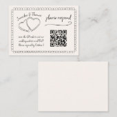 Quirky Whimsical Hand Drawn Wedding QR Code UAWG Begleitkarte (Vorne/Hinten)