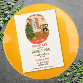 Quirky Whimsical Hand gezeichnet Weihnachtsessen P Einladung