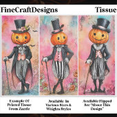Quirky Whimsical Pumpkin Men, Pink EG3L Decoupage Seidenpapier