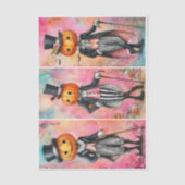 Quirky Whimsical Pumpkin Men, Pink EG3R Decoupage Seidenpapier (Vorderseite)
