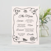 Quirky & Whimsical Wedding Menu Menükarte (Stehend Vorderseite)