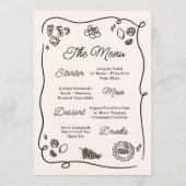 Quirky & Whimsical Wedding Menu Menükarte (Vorderseite)