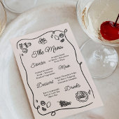 Quirky & Whimsical Wedding Menu Menükarte