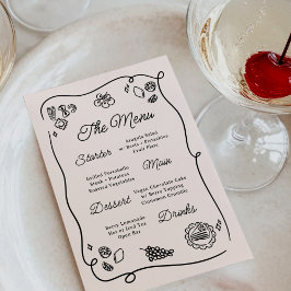 Quirky & Whimsical Wedding Menu Menükarte