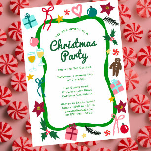 Quirky Whimsical Weihnachten CUSTOM Feiertag Party Einladung