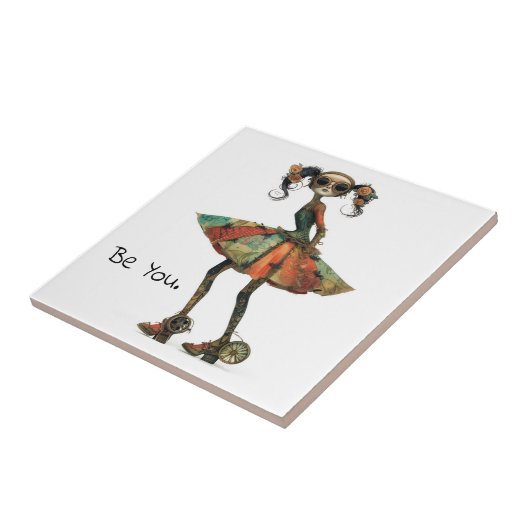 Quirky Whimsical Woman - Sei du. Fliese (Seite)