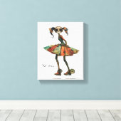 Quirky Whimsical Woman - Sei du. Leinwanddruck (Insitu (Holzboden))