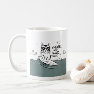 Quirky Whiskers und Wellen Typ lustiger Schlamm Kaffeetasse