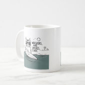 Quirky Whiskers und Wellen Typ lustiger Schlamm Kaffeetasse (Vorderseite Links)