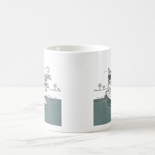 Quirky Whiskers und Wellen Typ lustiger Schlamm Kaffeetasse (Mittel)