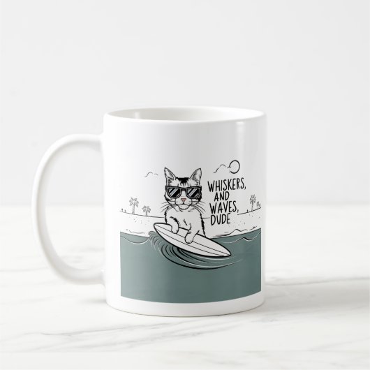 Quirky Whiskers und Wellen Typ lustiger Schlamm Kaffeetasse (Links)
