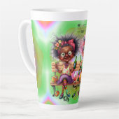 Quirky Wine Lady Erwachsene Latte Tasse (Linke Ecke)