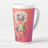 Quirky Wine Lady Therapy Latte Tasse (Rechte Ecke)