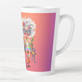 Quirky Wine Lady Therapy Latte Tasse
