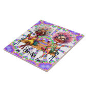 Quirky Wine Ladys Cheer Keramik Tile Fliese (Seite)