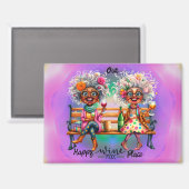 Quirky Wine Ladys Happy Place Magnet (Vorderseite/Rückseite)