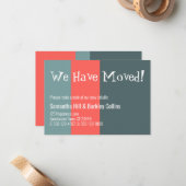 Quirky, wir sind umgezogen! Farbige neue Adresskar Mitteilungskarte (Vorderseite/Rückseite Beispiel)