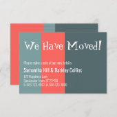 Quirky, wir sind umgezogen! Farbige neue Adresskar Mitteilungskarte (Vorne/Hinten)