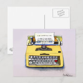 Quirky Yellow Schreibwriter Postkarte (Vorne/Hinten)