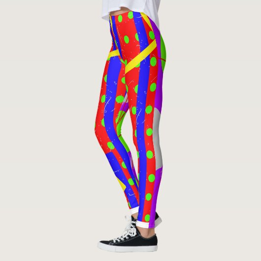 Quirky Zig-Zag Clown Pants Ästhetik Leggings (Links)
