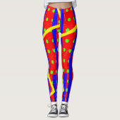 Quirky Zig-Zag Clown Pants Ästhetik Leggings (Vorderseite)