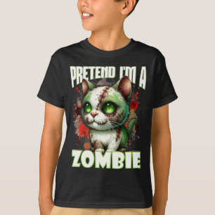 Quirky Zombie Cat Design für Halloween Spaß T-Shirt