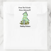 Quirky Zuhause Library Book Label Quadratischer Aufkleber (Tasche)