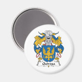 Quiroga-Familienwappen Magnet (Vorderseite/Rückseite)