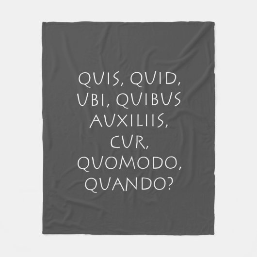 Quis Quid Ubi Quibus Auxiliis Cur Quomodo Quando Fleecedecke (Vorderseite)
