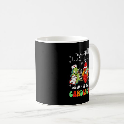 Quit Fibbin Cardiac Christmas Crew Cardiac Techs S Kaffeetasse (VorderseiteRechts)