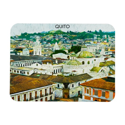 Quito Ecuador Aquarellbilder Magnet (Horizontal)