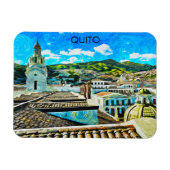 Quito Ecuador City Illustration Magnet (Horizontal)