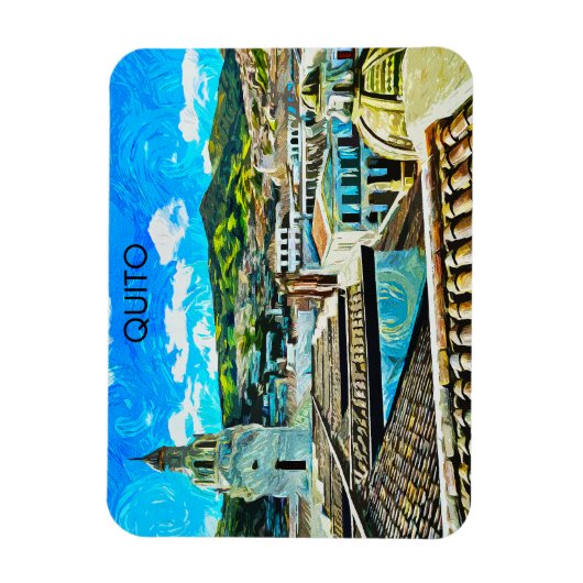 Quito Ecuador City Illustration Magnet (Vertikal)