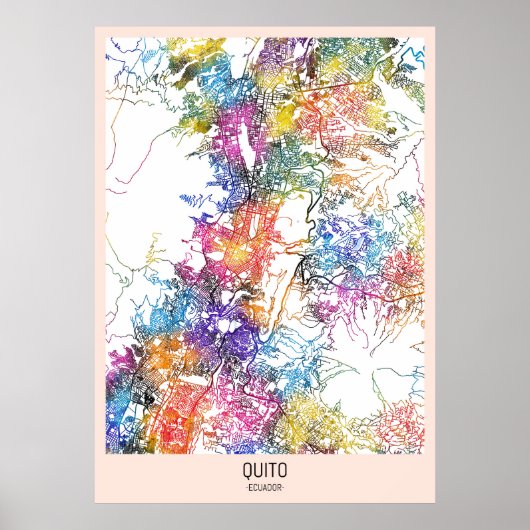 Quito Ecuador City Map Poster (Vorne)